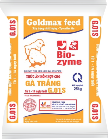 Thức ăn hỗn hợp cho gà trắng G.01S (từ 1-14 ngày tuổi)